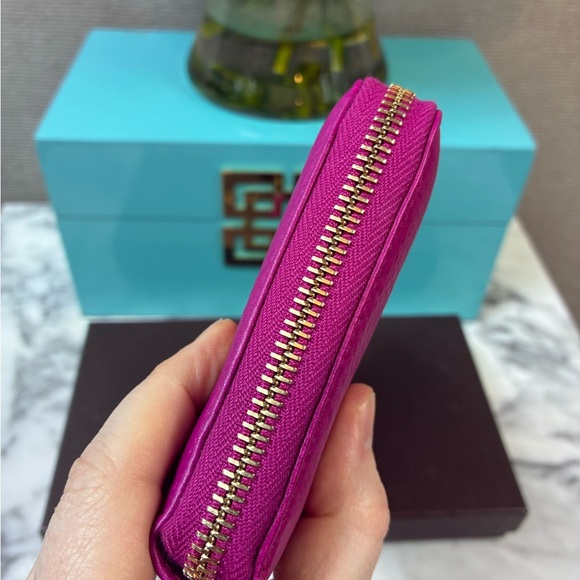 Gucci Dark Pink Fuchsia Pebbled Leather Large Organizer Wallet - NWOT Authentic - Picture 7 of 14